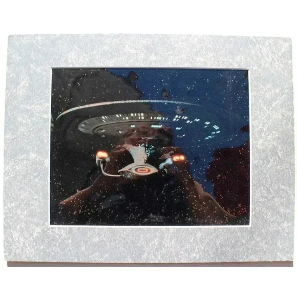 Vintage Star Trek The Next Generation U.S.S. Enterprise Chromart Chromium Print - Picture 2 of 3